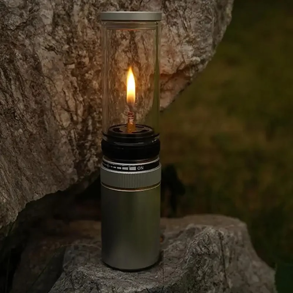 Portable Outdoor Windproof Camping Gas Lamp Adjustable Candlelight Tent Lantern For Hiking Camping 3
