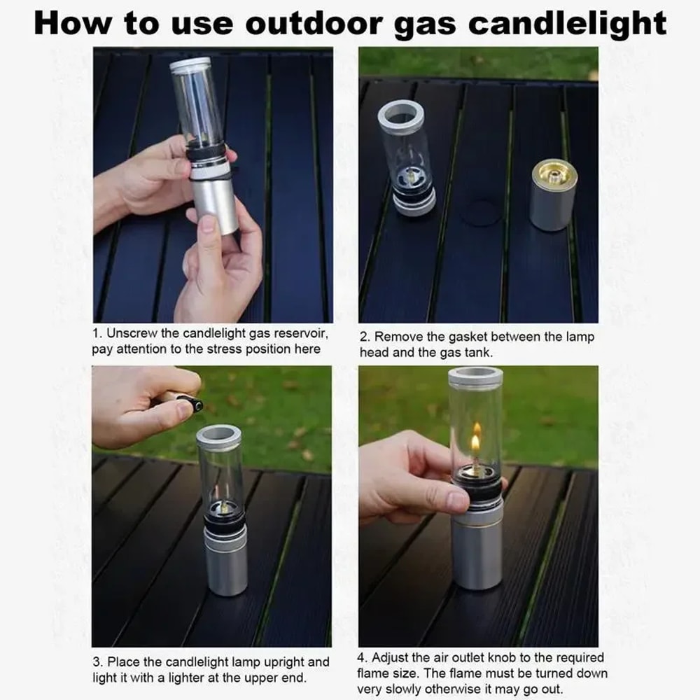Portable Outdoor Windproof Camping Gas Lamp Adjustable Candlelight Tent Lantern For Hiking Camping 4