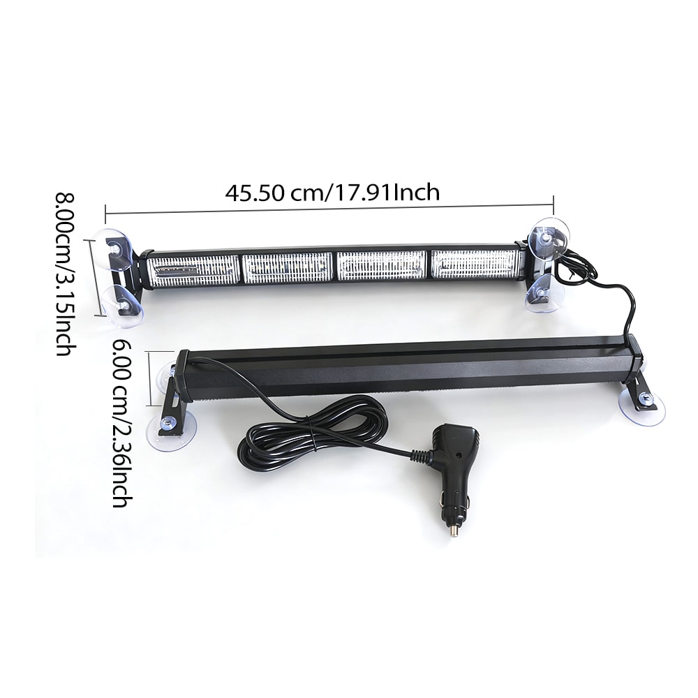 Emergency Strobe Traffic Advisor Light Bar Amber White Warning Hazard Safety Dash Lights 4