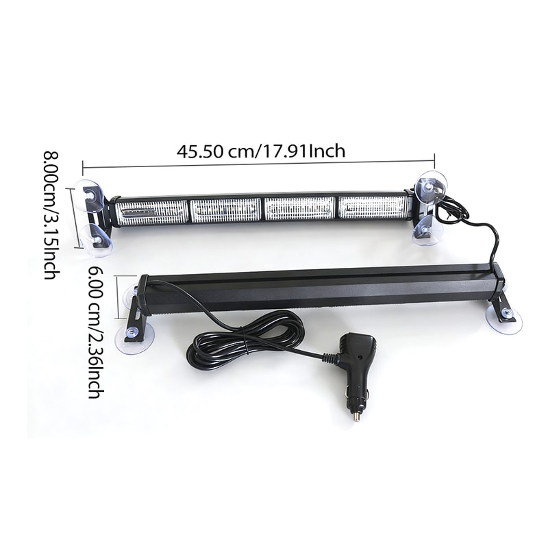 Emergency Strobe Traffic Advisor Light Bar Amber White Warning Hazard Safety Dash Lights 4