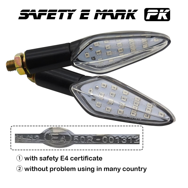 Flowing Water LED Motorcycle Turn Signal Lights With Built In Relay For Easy Installation 1
