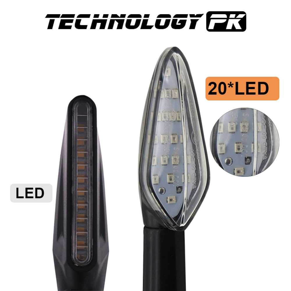 Flowing Water LED Motorcycle Turn Signal Lights With Built In Relay For Easy Installation 3