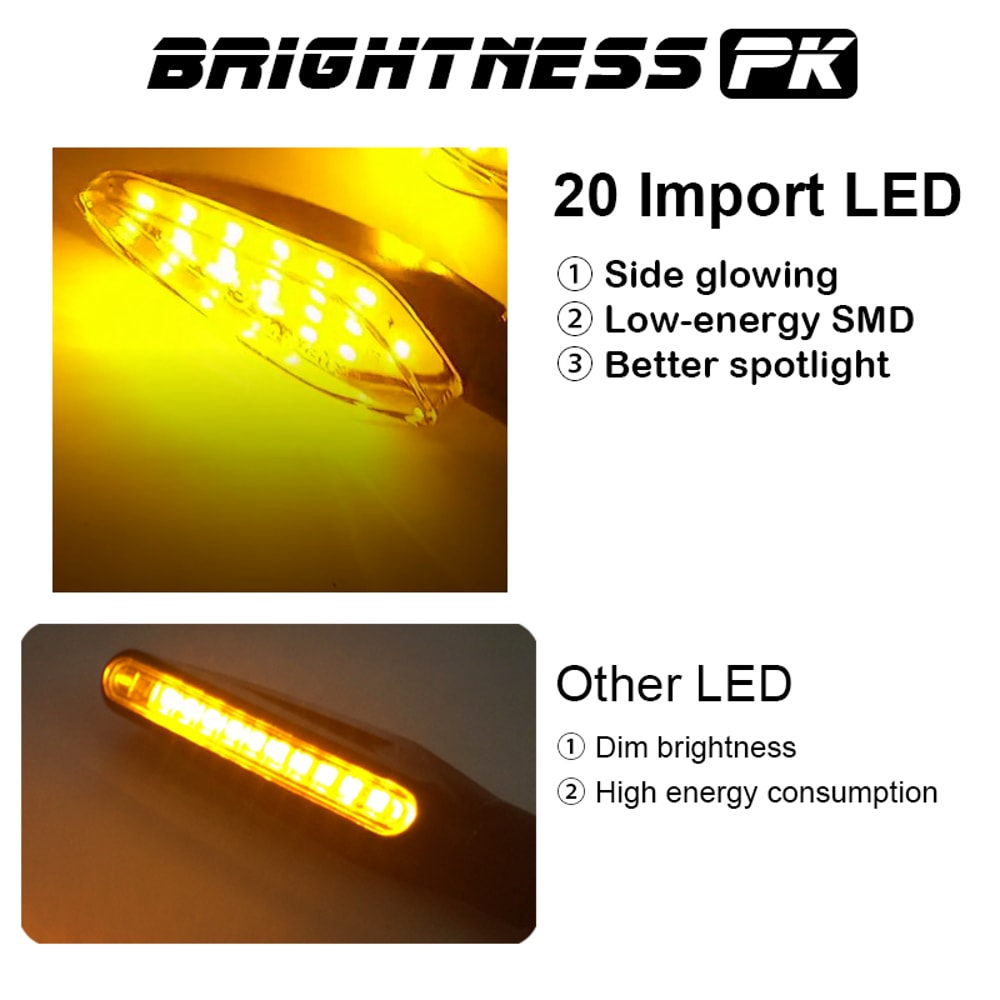 Flowing Water LED Motorcycle Turn Signal Lights With Built In Relay For Easy Installation 4