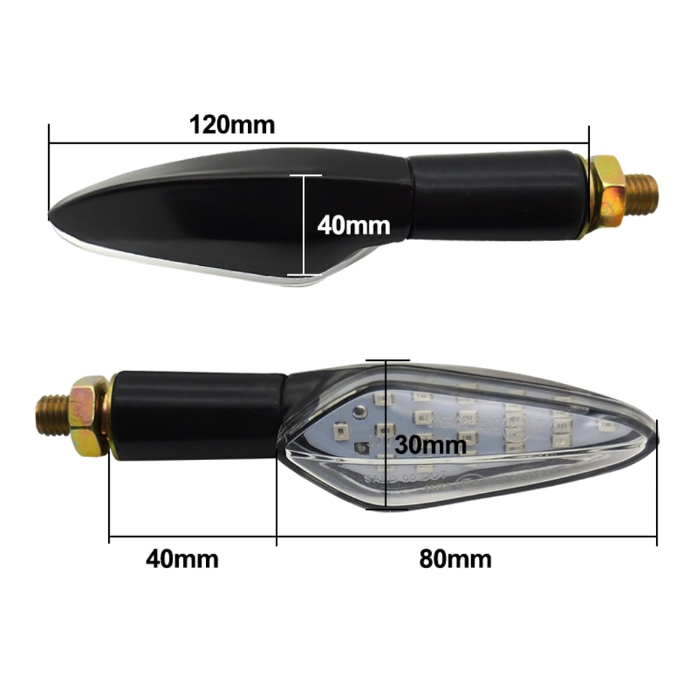 Flowing Water LED Motorcycle Turn Signal Lights With Built In Relay For Easy Installation 6