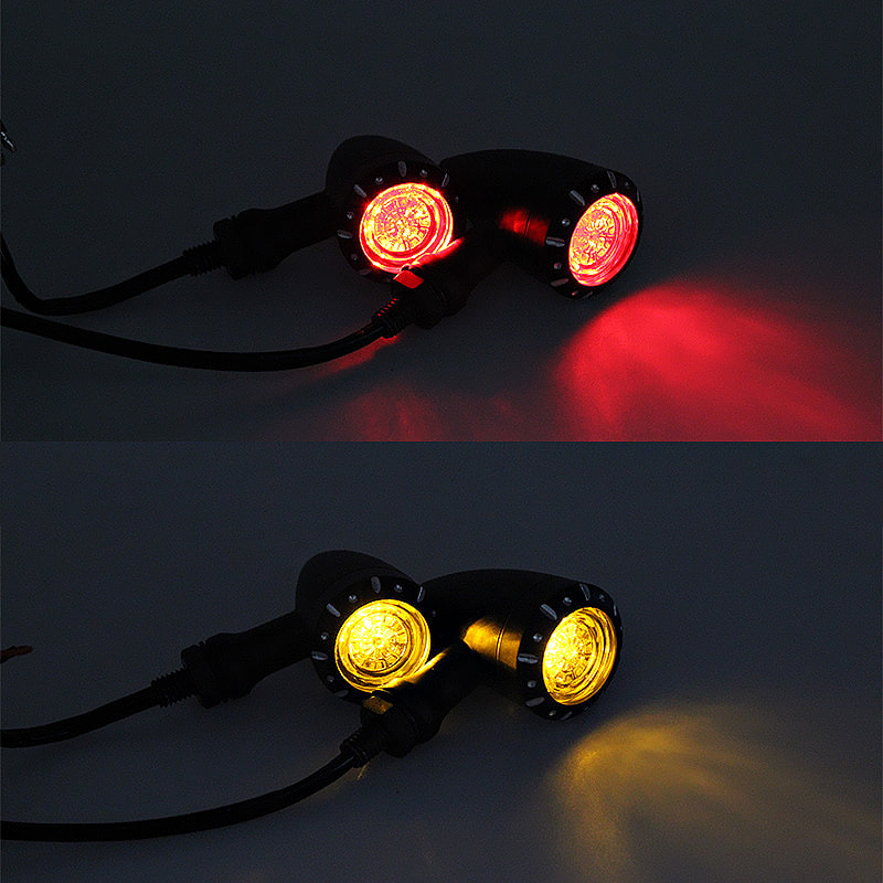 Compact 10mm Motorcycle LED Turn Signal Lights Black Chrome Bullet Indicator Lamps For Motorcycle 0
