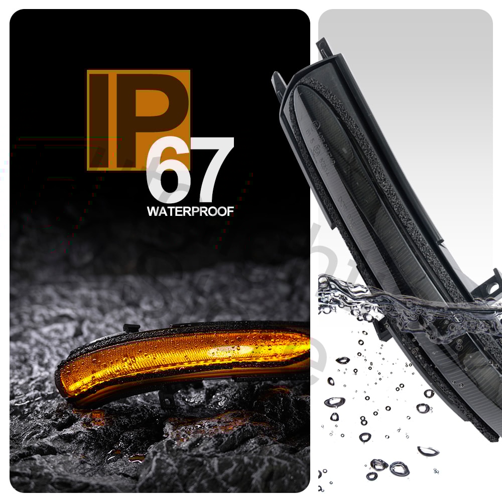 LED Sequential Side Mirror Turn Signal Lamp Waterproof Ultra Bright Marker Light 4