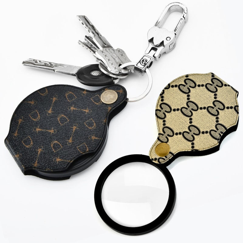 Portable Magnifying Glass Keychain HD Clarity Folding Magnifier For Easy Reading And Detailed Viewi 0