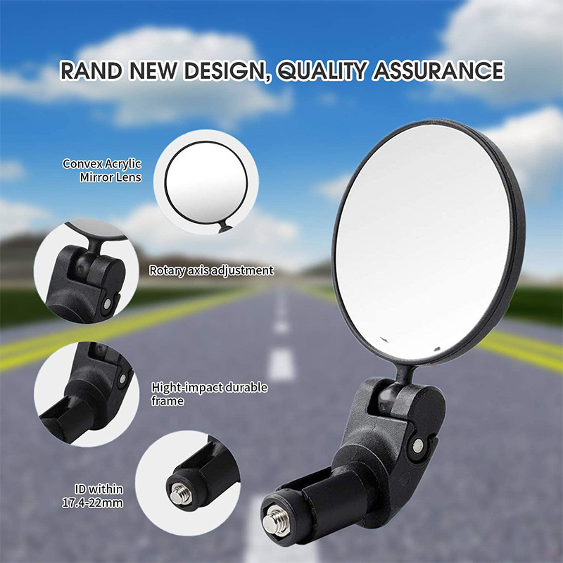 Bicycle Rearview Mirror With Wide Angle Convex Design Rotatable Safety Side Mirror For Mountain Bik 3