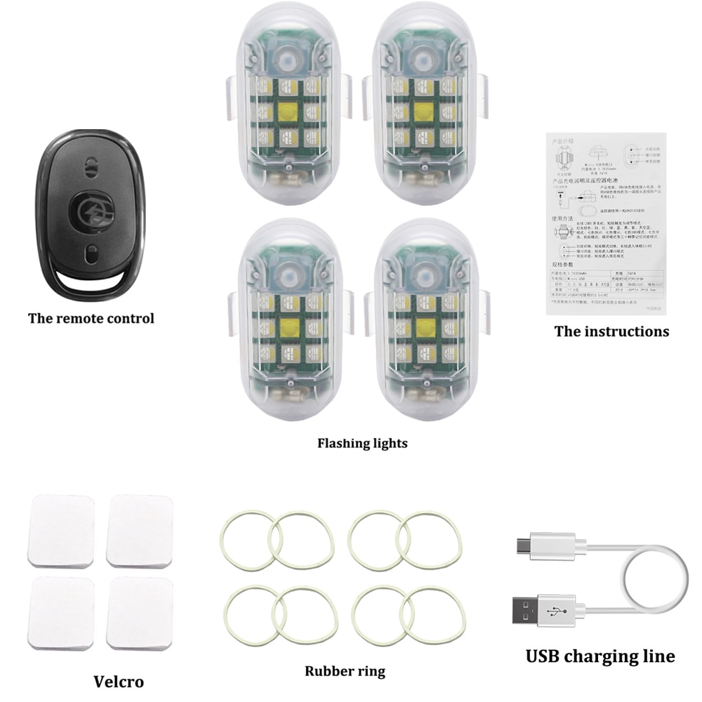 Wireless Remote Control LED Strobe Light For Car Motorcycle Bike And Scooter Anti Collision Warning 3
