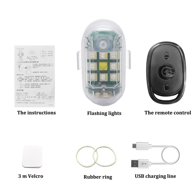 Wireless Remote Control LED Strobe Light For Car Motorcycle Bike And Scooter Anti Collision Warning 8