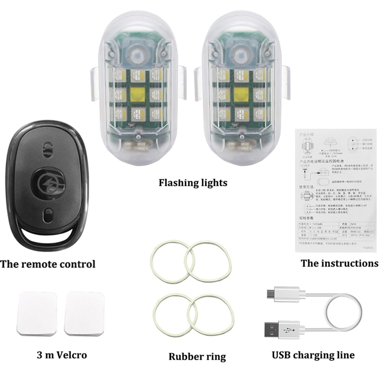 Wireless Remote Control LED Strobe Light For Car Motorcycle Bike And Scooter Anti Collision Warning 6