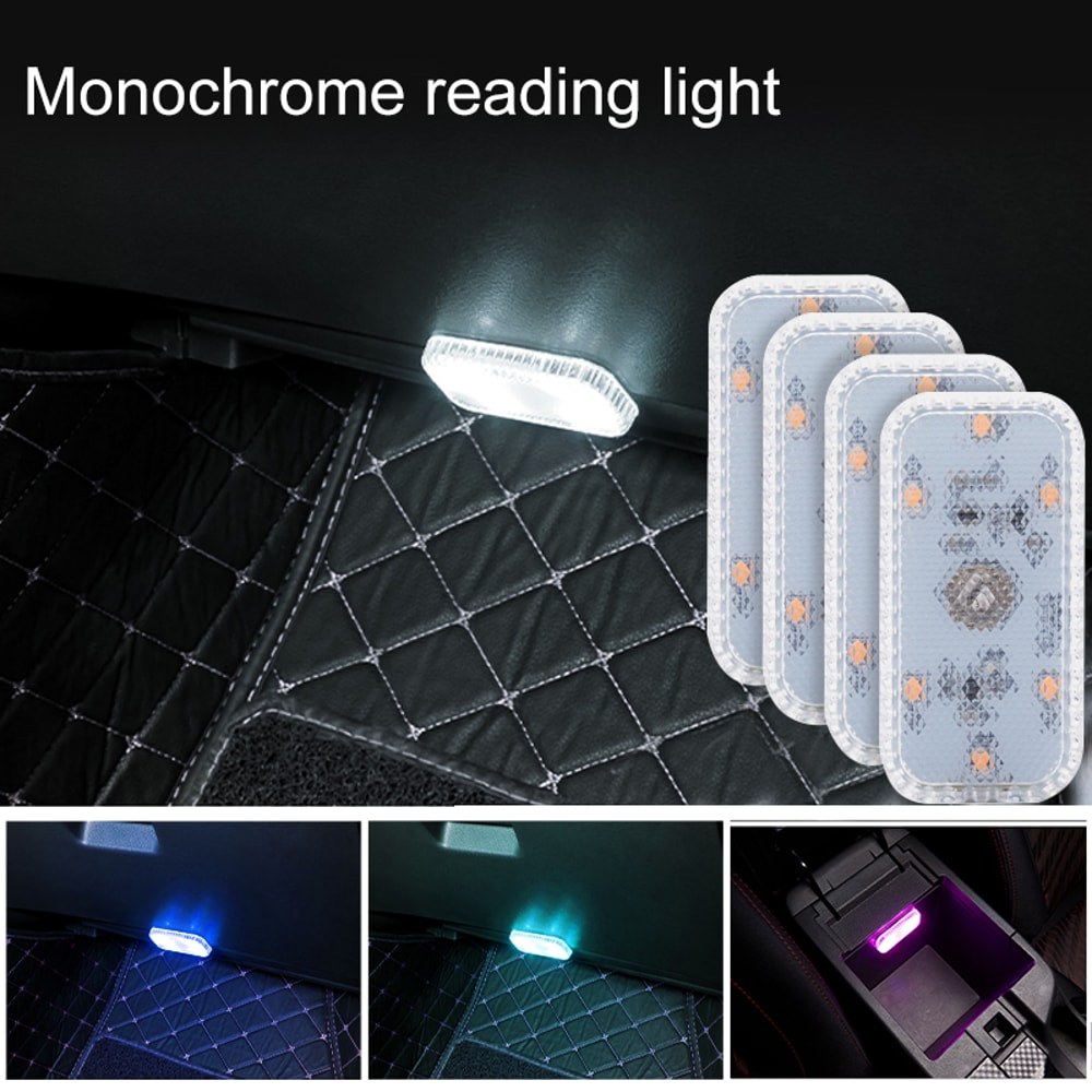 LED Touch Light Mini Wireless Car Interior Lighting USB Charging Ceiling Storage Box Lamp For Door 6
