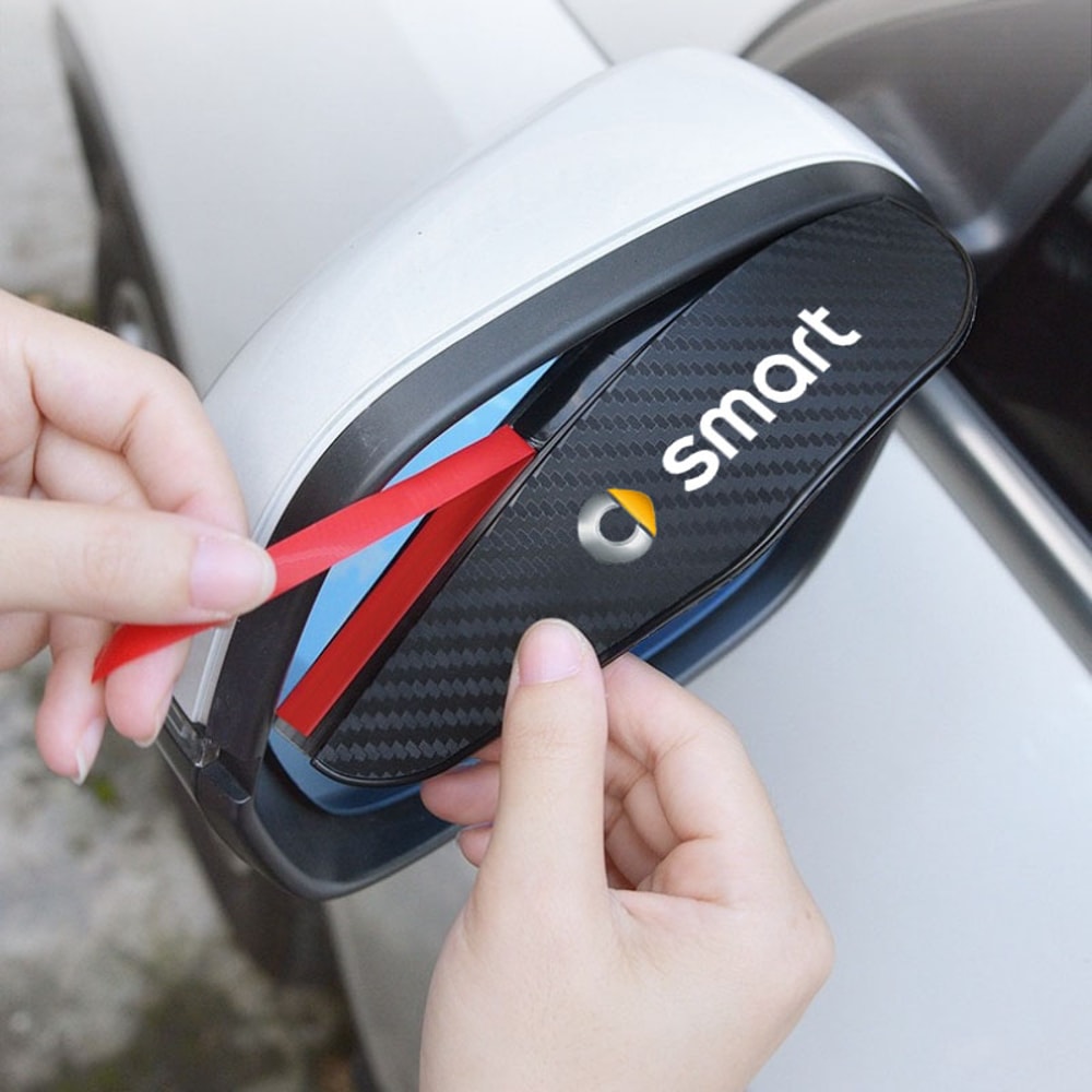 Car Rearview Mirror Rain Eyebrow Visor Carbon Fiber Side For Smart Fortwo EQ Auto Accessories 6