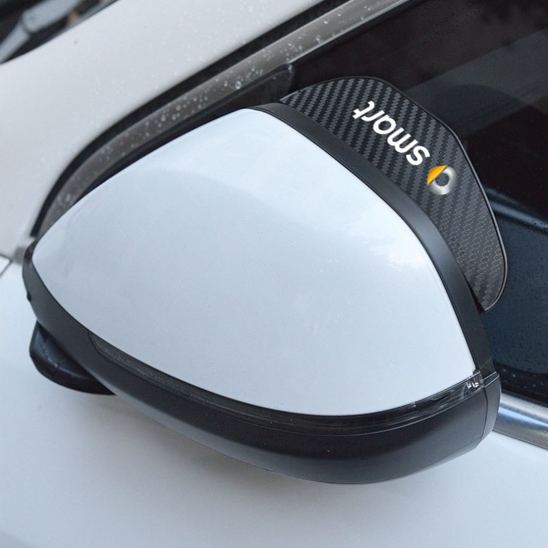 Car Rearview Mirror Rain Eyebrow Visor Carbon Fiber Side For Smart Fortwo EQ Auto Accessories 0