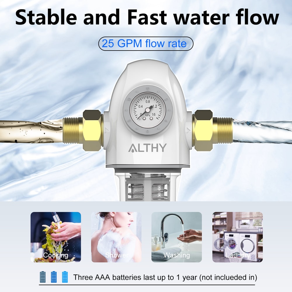 PRE AUTO2 Automatic Flushing Sediment Water Filter For Whole House Purification 4