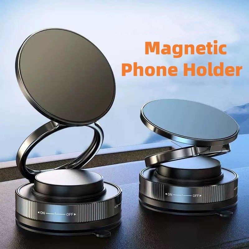 Magnetic Car Phone Holder With Vacuum Suction Cup Strong Magnetic Adsorption For Secure Mounting 2