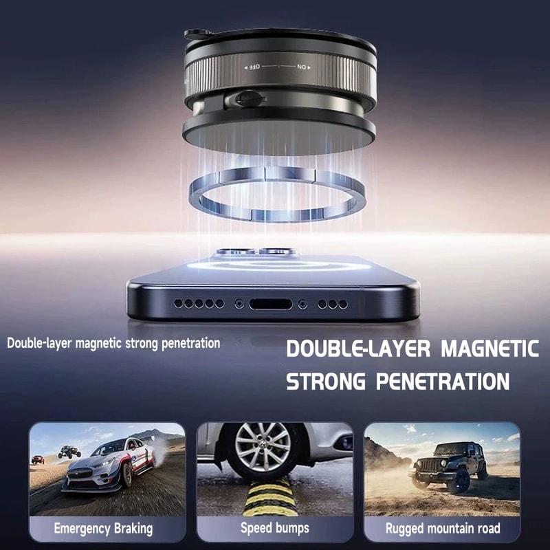 Magnetic Car Phone Holder With Vacuum Suction Cup Strong Magnetic Adsorption For Secure Mounting 4