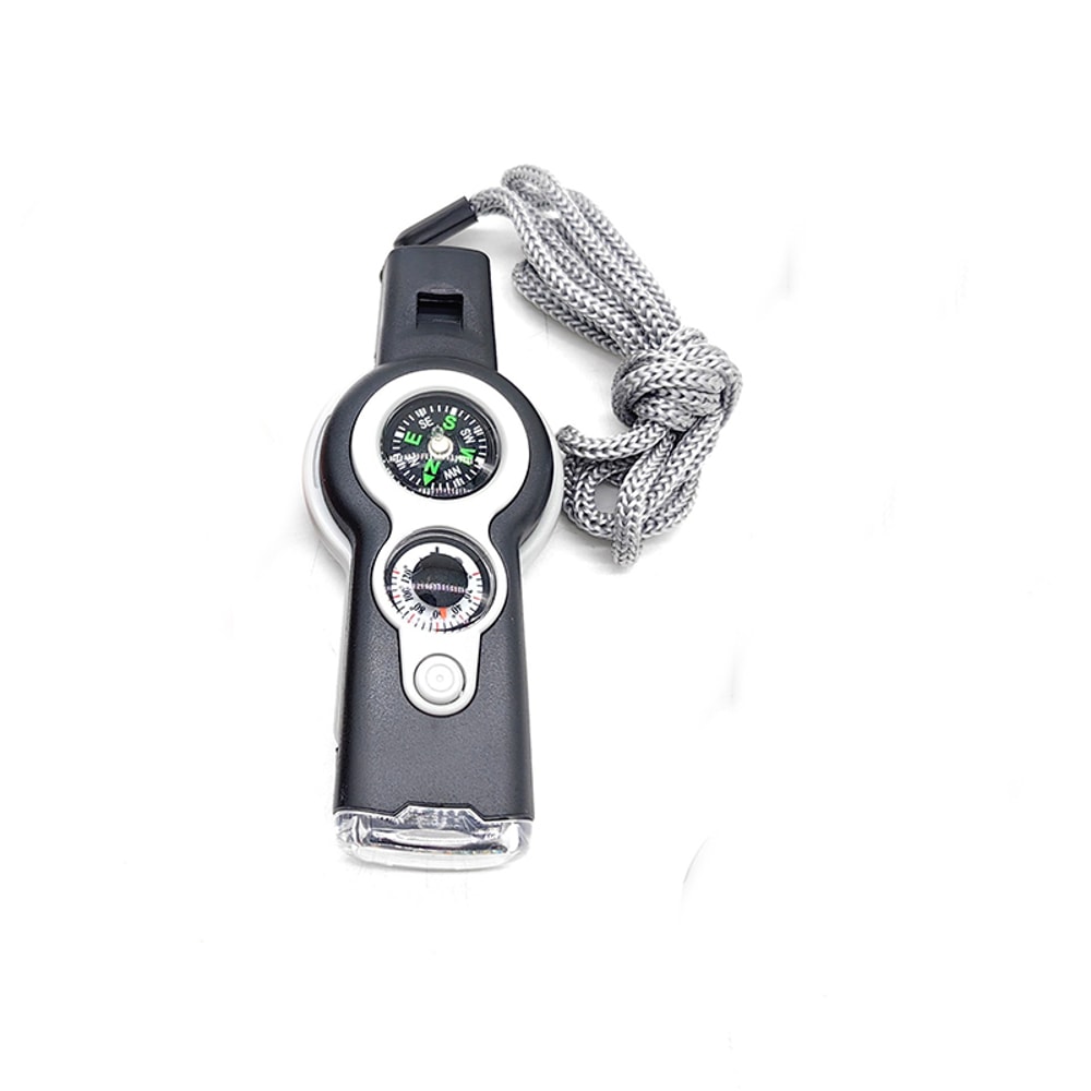 Multi Functional Survival Whistle With Compass Thermometer LED Light Magnifying Glass 6