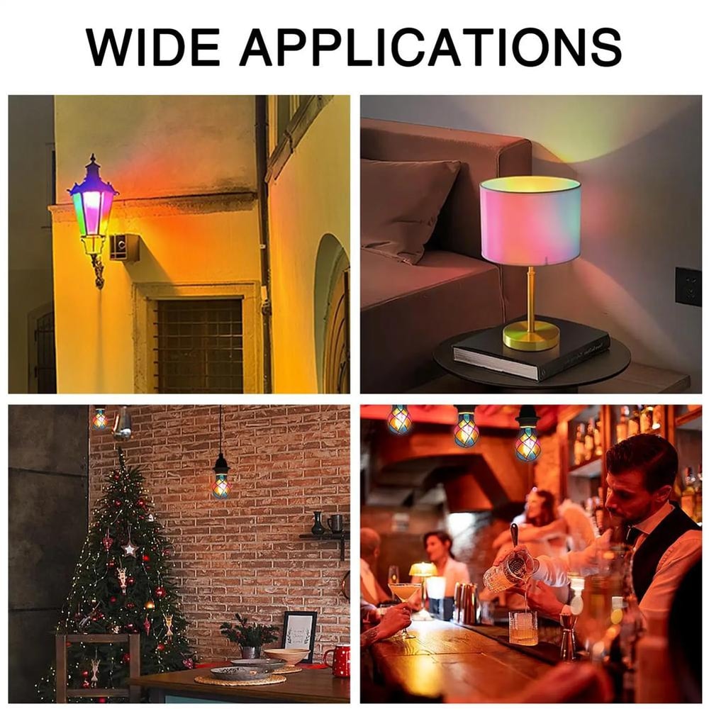 Hand Painted Stained Glass LED Light Bulb Romantic Mosaic Night Lamp For Home Decor 3