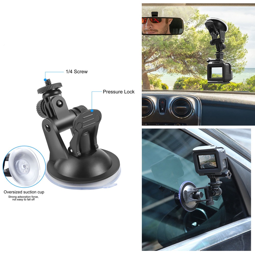 Portable Car Suction Cup Holder For Action Cameras Video Recorders Rotatable Stand For Windshield 1
