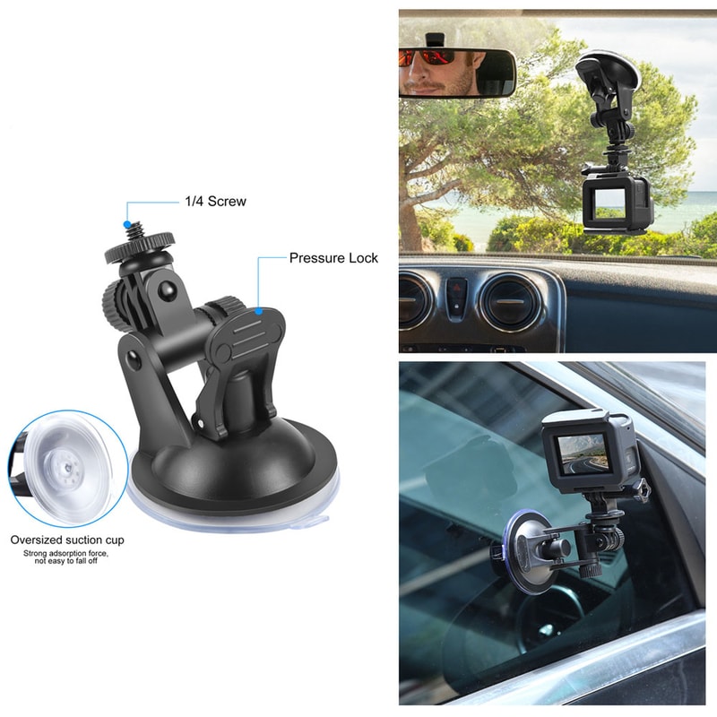 Portable Car Suction Cup Holder For Action Cameras Video Recorders Rotatable Stand For Windshield 1