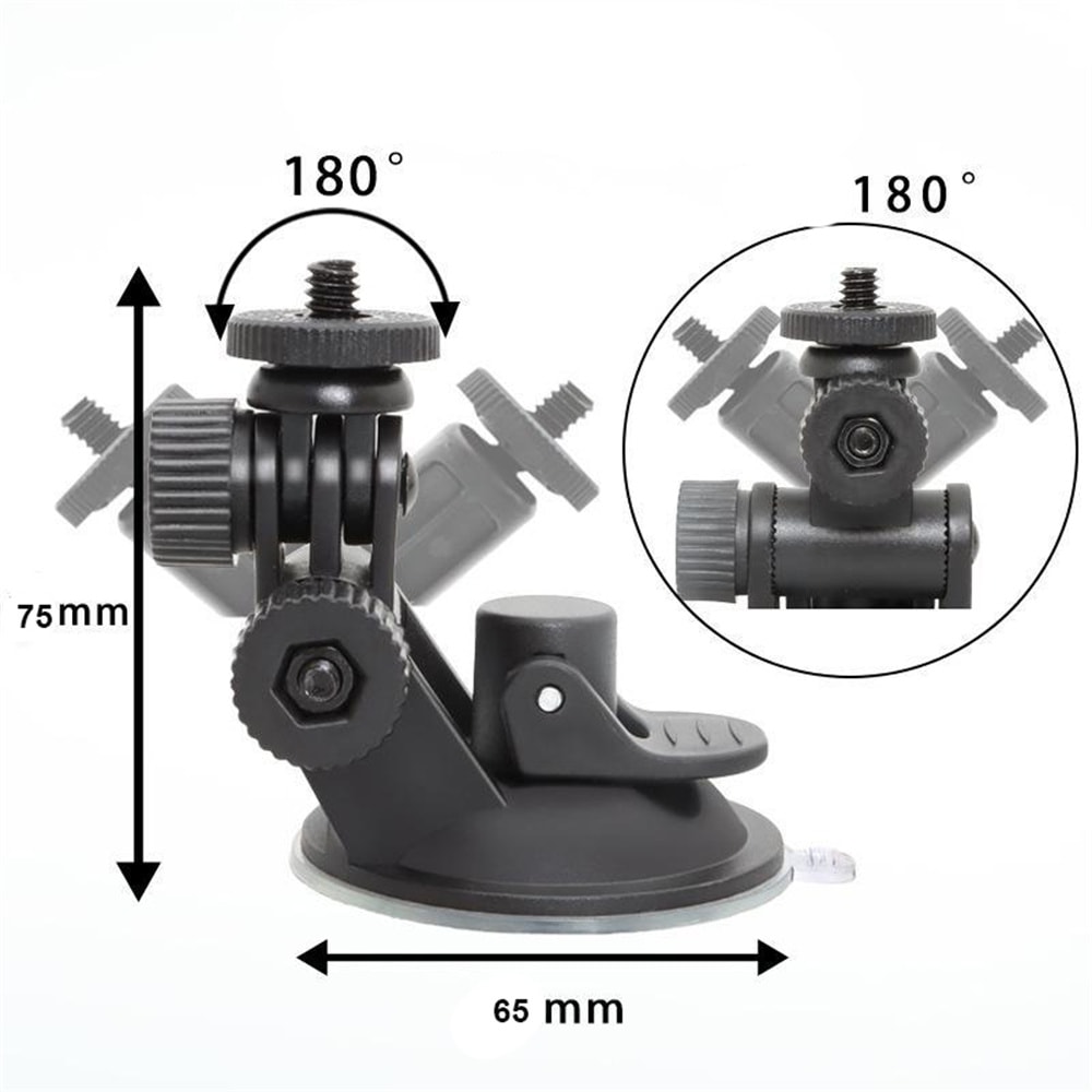 Portable Car Suction Cup Holder For Action Cameras Video Recorders Rotatable Stand For Windshield 2