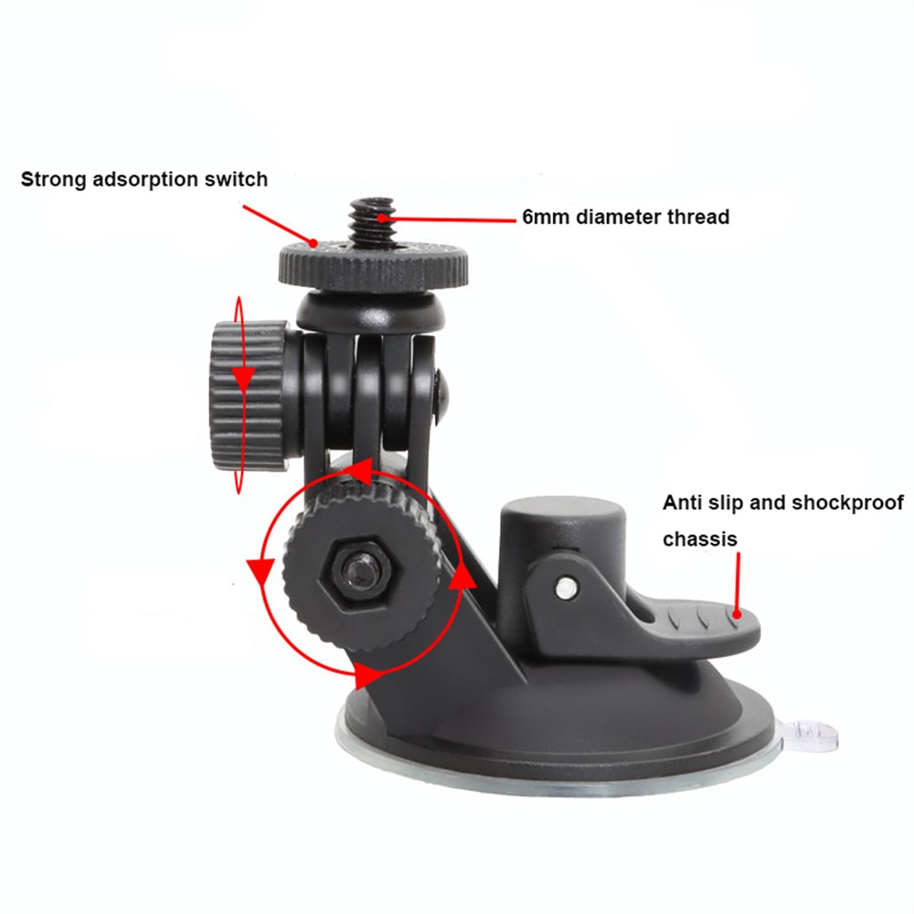 Portable Car Suction Cup Holder For Action Cameras Video Recorders Rotatable Stand For Windshield 3