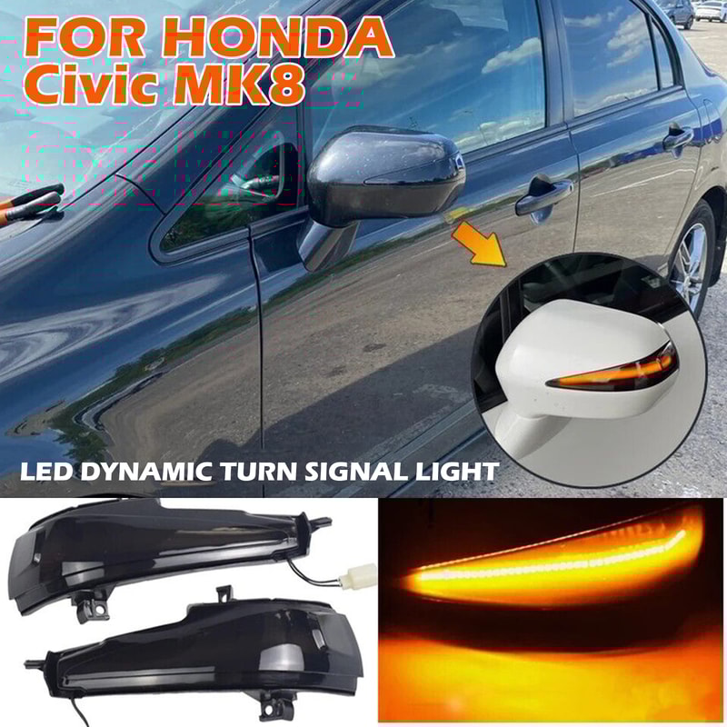 Side Mirror Sequential Turn Signal Light Dynamic LED Indicator With Glossy Black Lens Plug And Play 4
