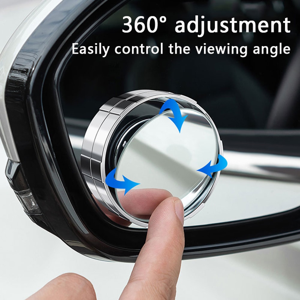 Adjustable Round Frame Blind Spot Mirror Wide Angle Car Auxiliary Rearview Mirror For Safer Reverse 1