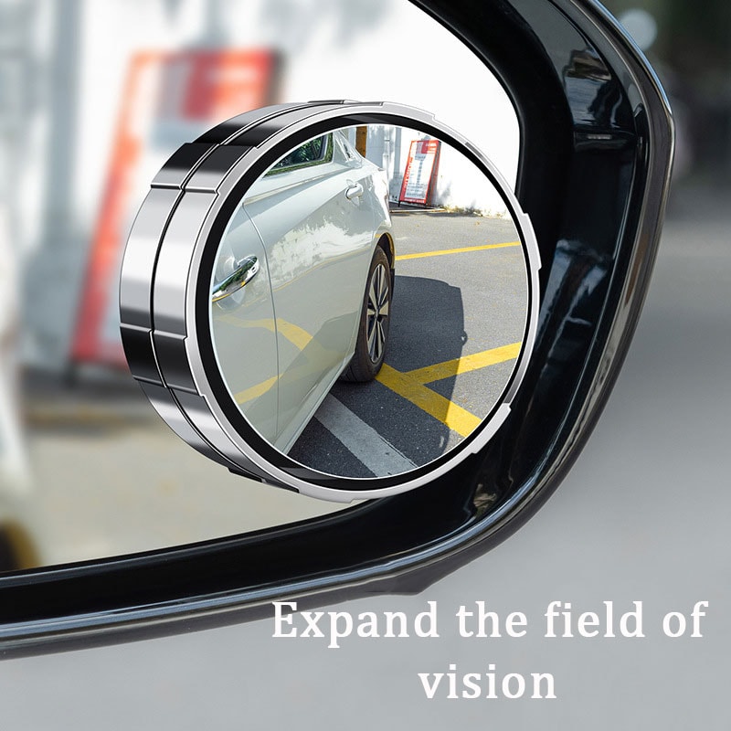 Adjustable Round Frame Blind Spot Mirror Wide Angle Car Auxiliary Rearview Mirror For Safer Reverse 2