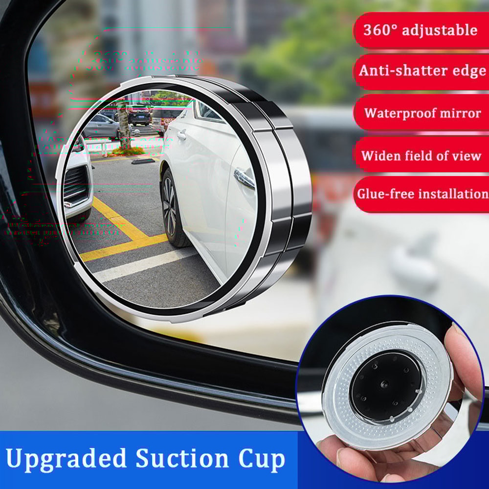 Adjustable Round Frame Blind Spot Mirror Wide Angle Car Auxiliary Rearview Mirror For Safer Reverse 3