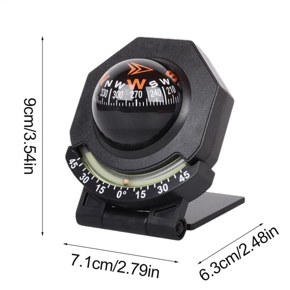 Car Dashboard Compass With Slope Meter Foldable High Precision Navigation Tool For Vehicles Boats 4