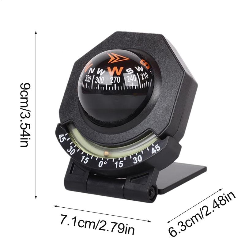 Car Dashboard Compass With Slope Meter Foldable High Precision Navigation Tool For Vehicles Boats 4