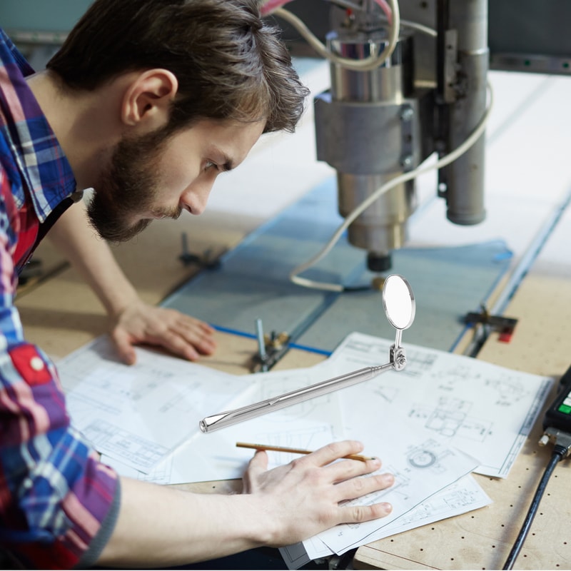 Round Telescoping Inspection Mirror For Mechanics Stainless Steel Extendable Portable For Tight Spa 0