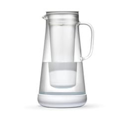 home water filter pitcher glass with silicone base, white safe everyday protection against bacteria