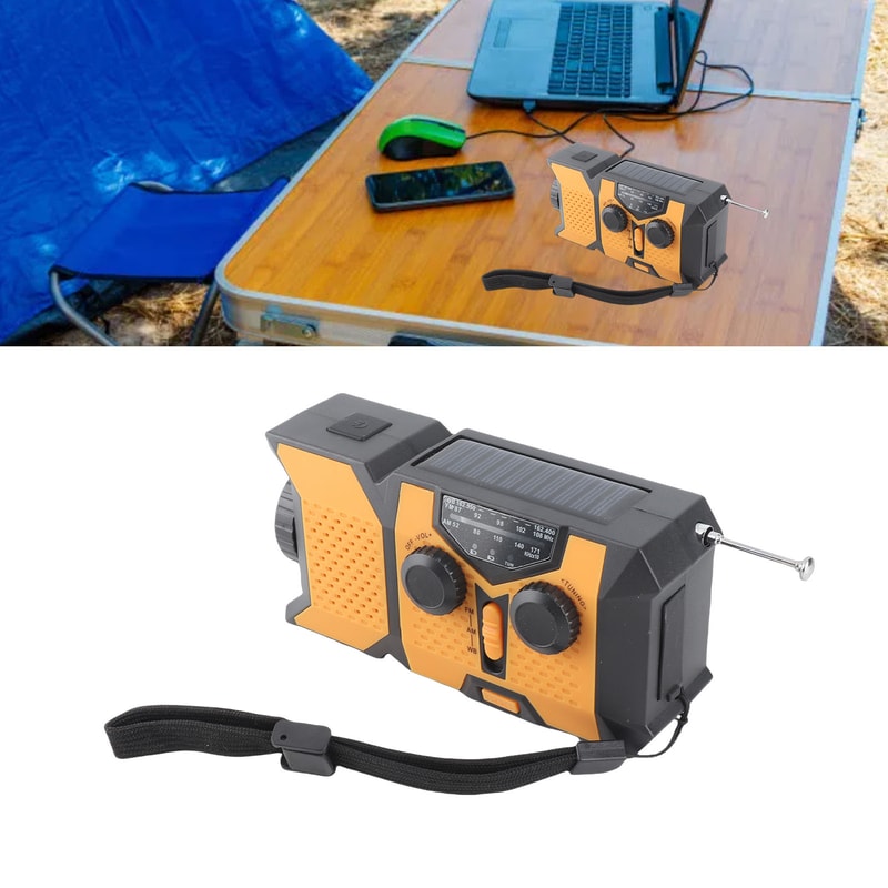 Emergency Hand Crank Radio With USB And Solar Charging LED Flashlight Weather Band For Outdoor Adve 2