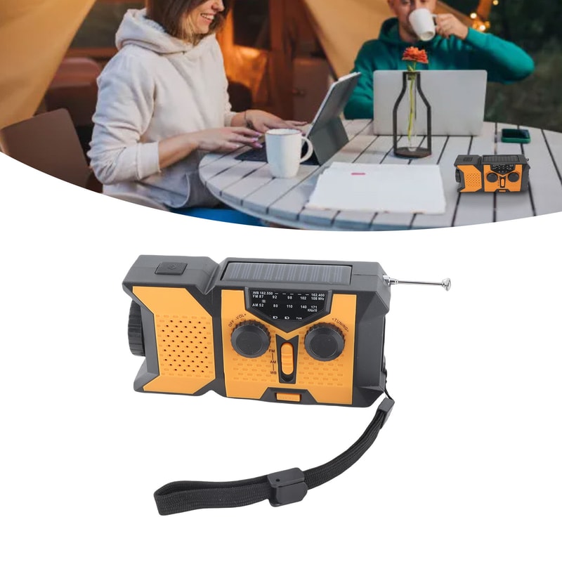 Emergency Hand Crank Radio With USB And Solar Charging LED Flashlight Weather Band For Outdoor Adve 1
