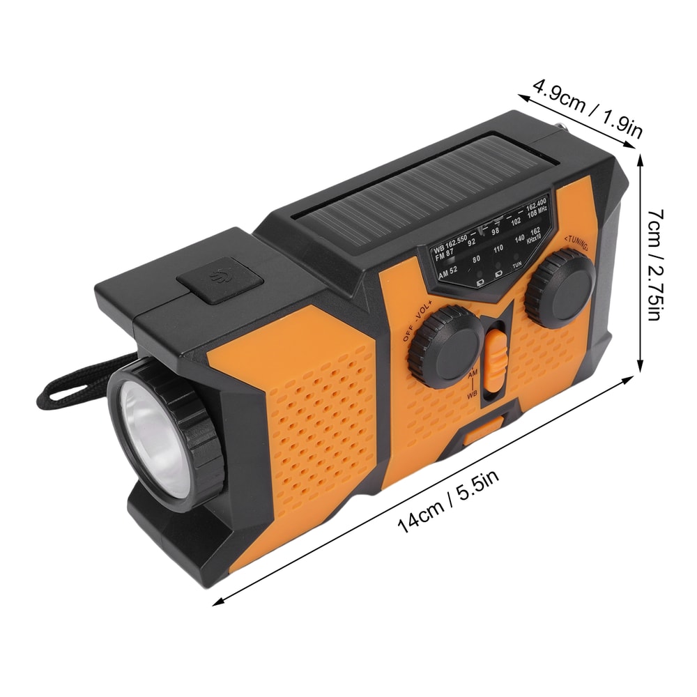 Emergency Hand Crank Radio With USB And Solar Charging LED Flashlight Weather Band For Outdoor Adve 3