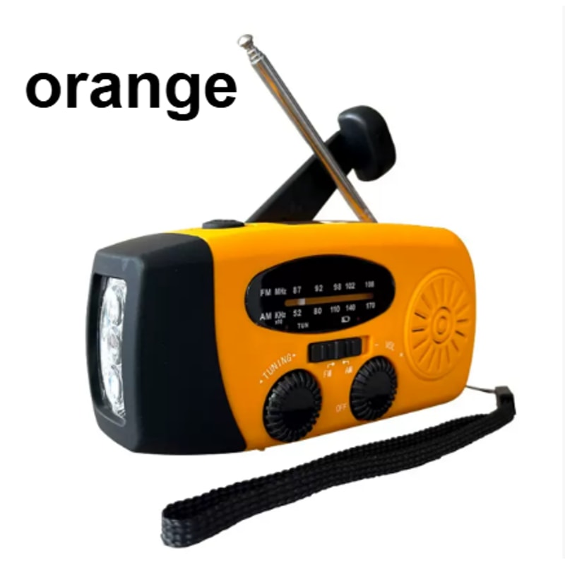 Multifunctional Emergency Weather Radio With Solar Hand Crank Power LED Flashlight Power Bank 4