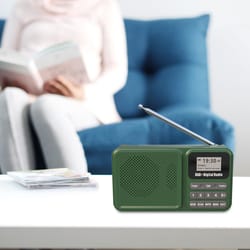 portable dab digital radio with bluetooth, solar charging, music play & emergency function