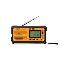 emergency weather radio with noaa alerts, bluetooth, hand crank, solar power & phone charger portable & rechargeable