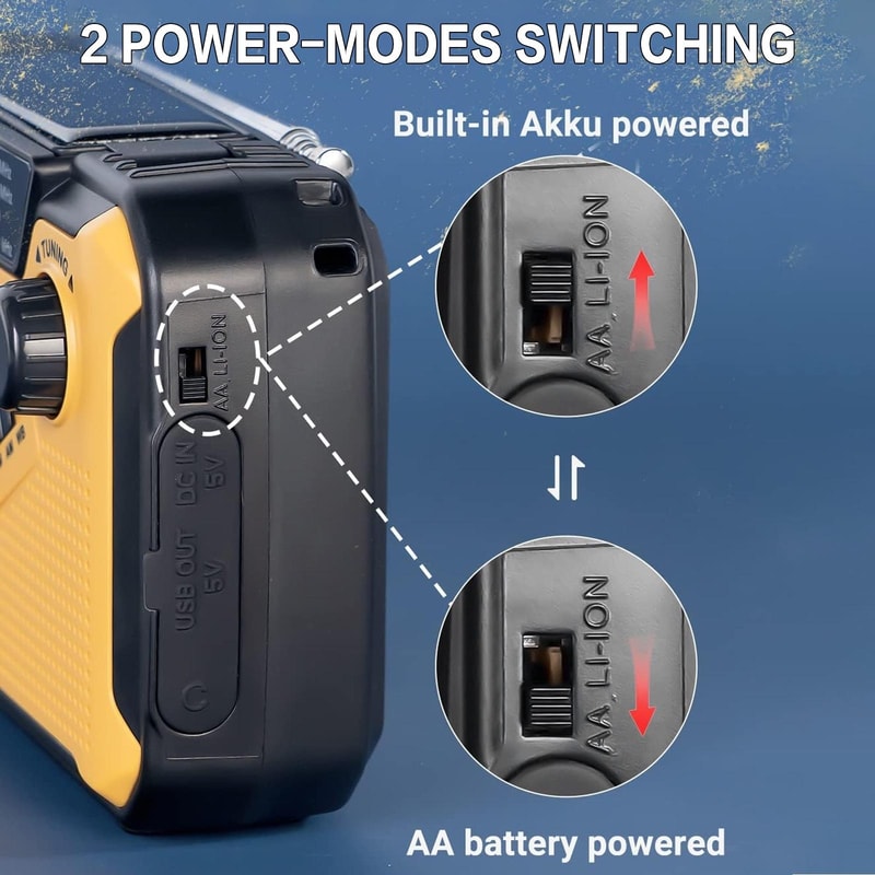 Solar Hand Crank AM FM Radio With Power Bank LED Torch Reading Light For Outdoor Adventures And Em 2