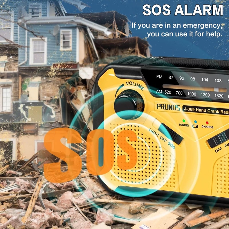 Solar Hand Crank AM FM Radio With Power Bank LED Torch Reading Light For Outdoor Adventures And Em 7