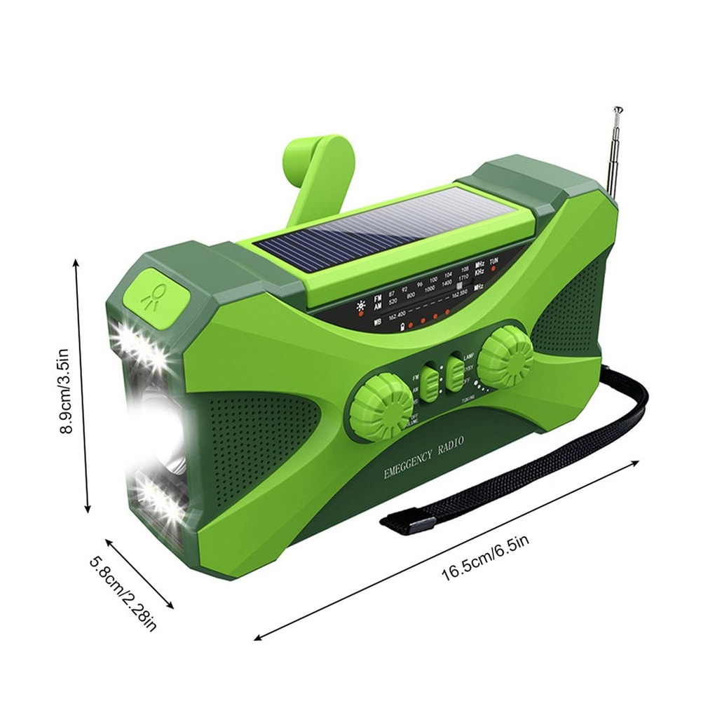 Multifunctional Emergency Weather Radio Hand Crank Solar Charging LED Flashlight USB Power For Out 0