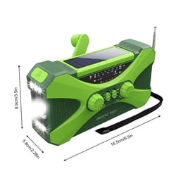 multifunctional emergency weather radio hand crank, solar charging, led flashlight & usb power for outdoor survival