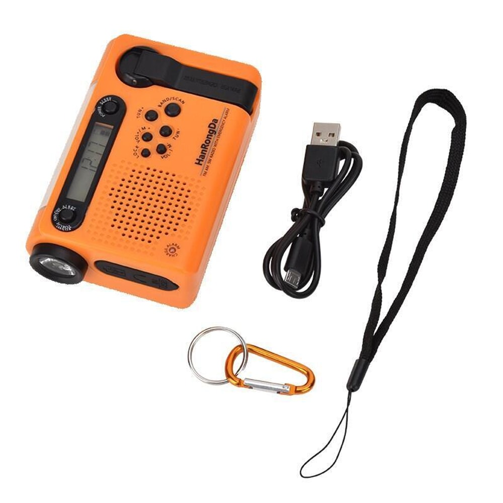 Portable Solar Hand Crank Radio With Power Bank Phone Charger Flashlight Weather Emergency Radio 3