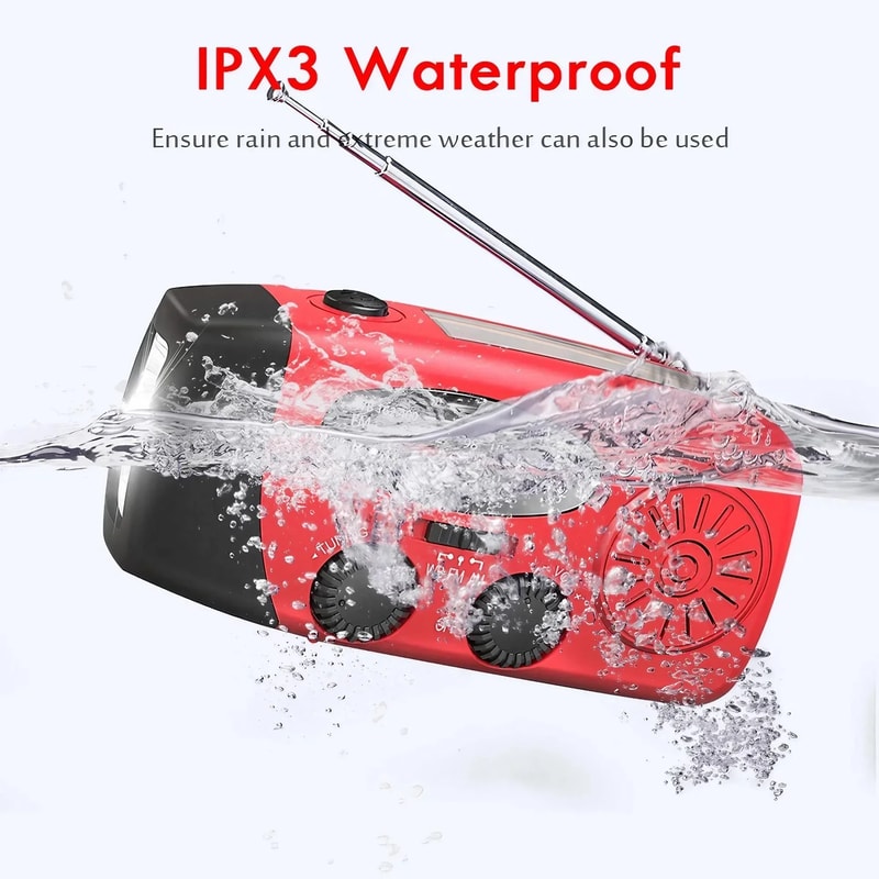 Multifunctional Emergency Radio With Hand Crank Generator Solar Charging Mobile Phone Power Bank 6