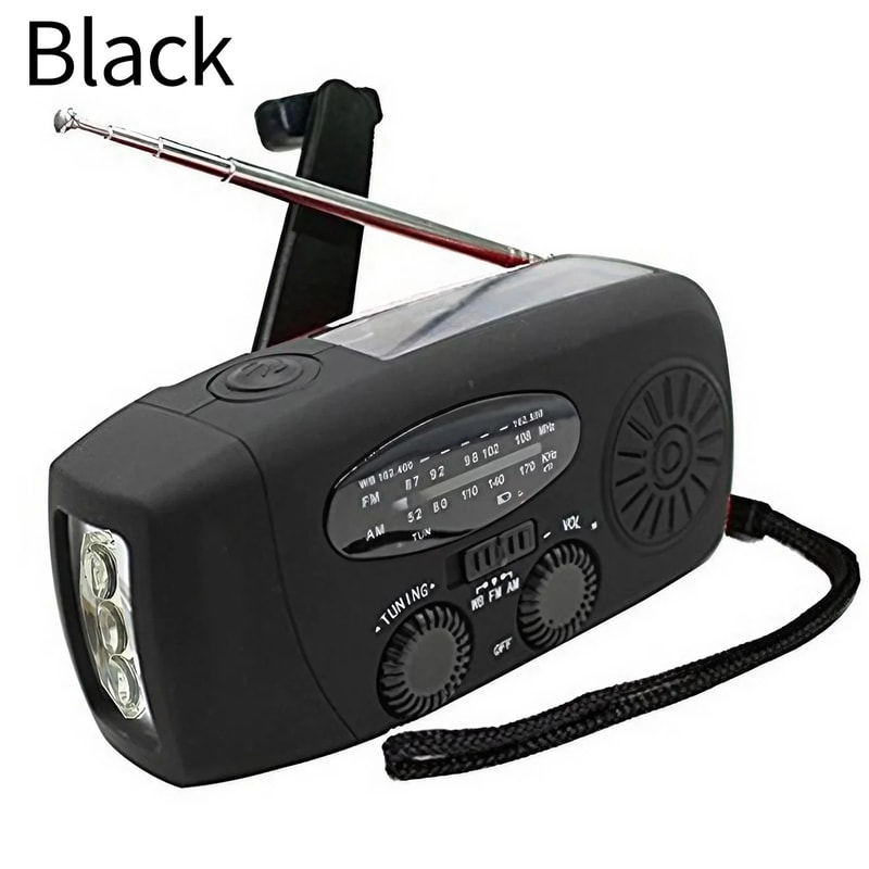 Multifunctional Emergency Radio With Hand Crank Generator Solar Charging Mobile Phone Power Bank 5