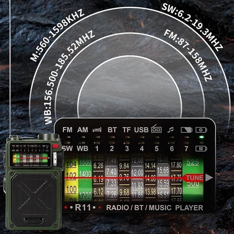Emergency Solar Hand Crank Radio With Phone Charger Power Bank Bluetooth Speaker Flashlight SOS Al 4