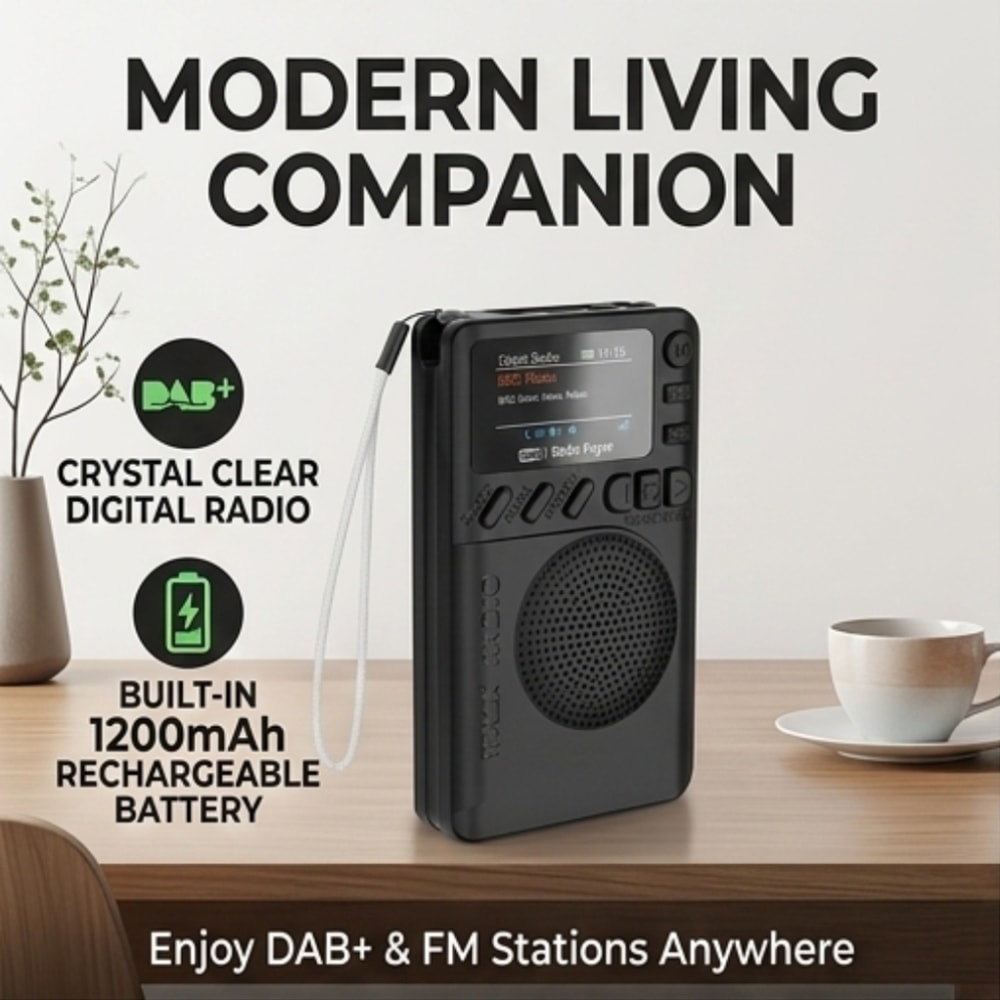 Portable DAB FM Digital Radio Color Screen MP3 Playback Rechargeable Battery Pocket Sized Receiver 4